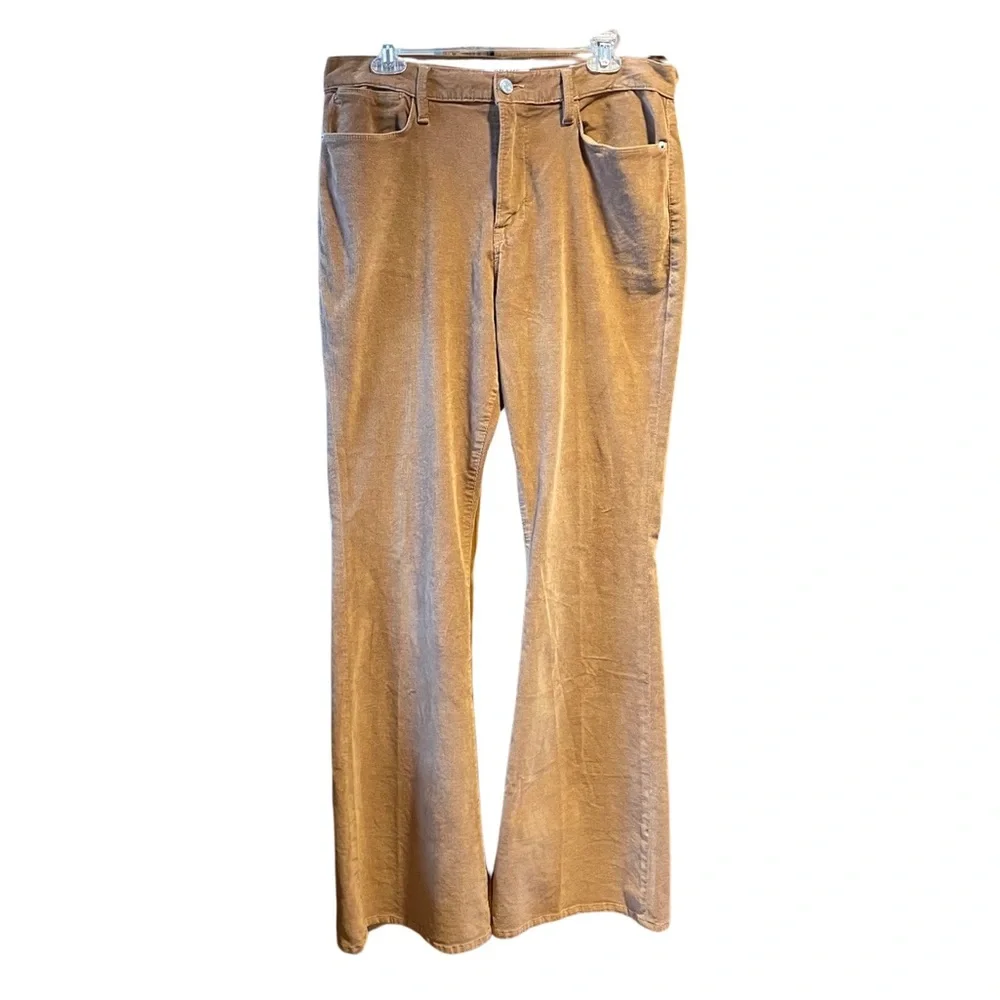 NEW FRAME Latte Tan Corduroy Le High-Rise Flare Leg Jeans Size 34 - Picture 7 of 13